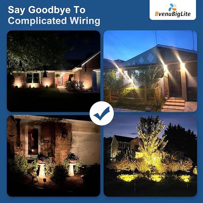 Solar Lights Outdoor Waterproof: IP65 Led Spot Light Decorations for Garden - 3 Lighting Modes Solar Powered for Yard - Dust to Dawn Landscape Lighting Patios Pathway Driveway 4PC Warm by GreenHaven Gardens