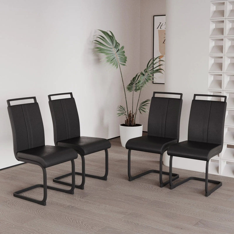 Modern Dining Chairs With High Back Upholstered Design Metal Legs by HouseOfZazla