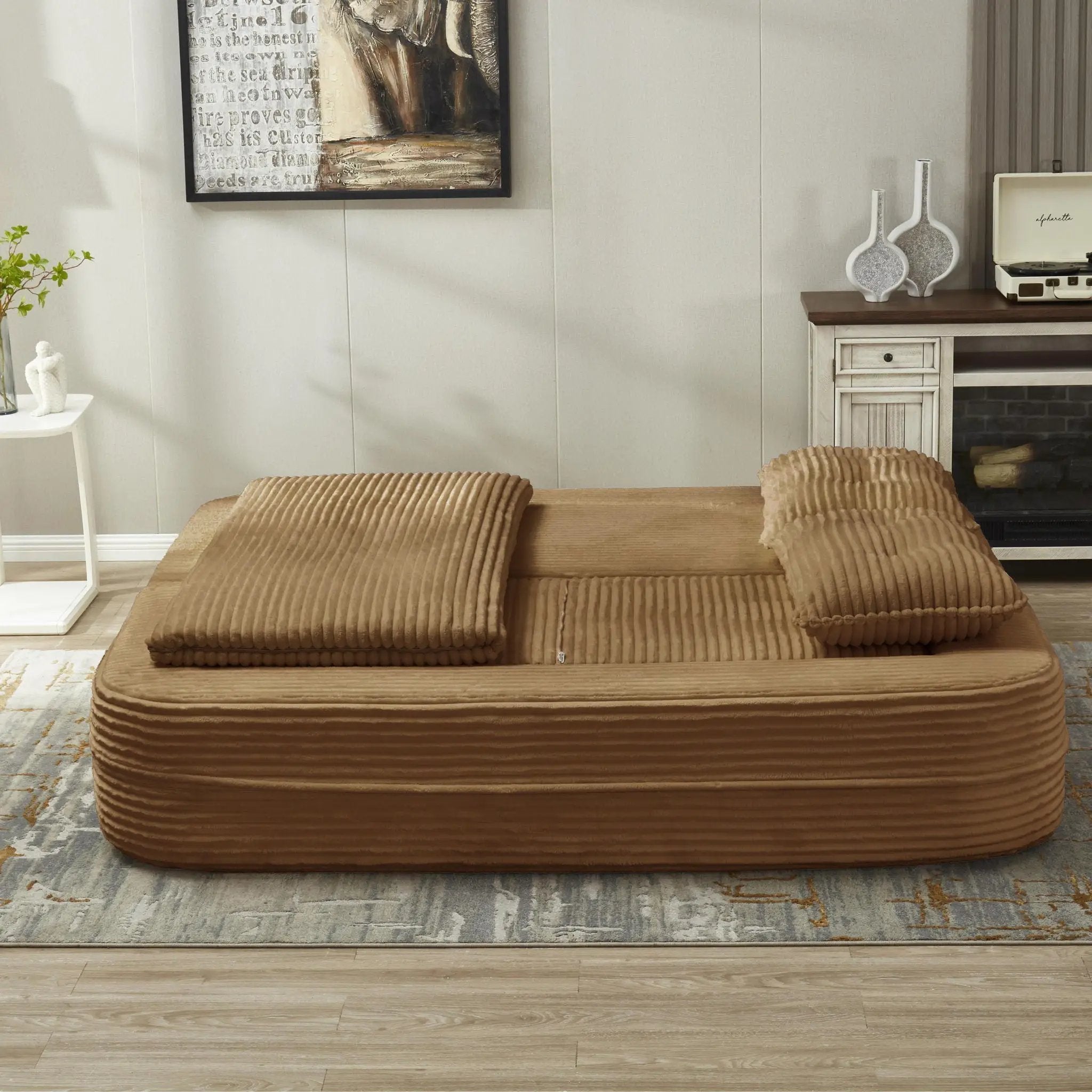 Multi Functional Sectional Sofa Bed With Independent Chaise Lounge And Functional Blanket by HouseOfZazla