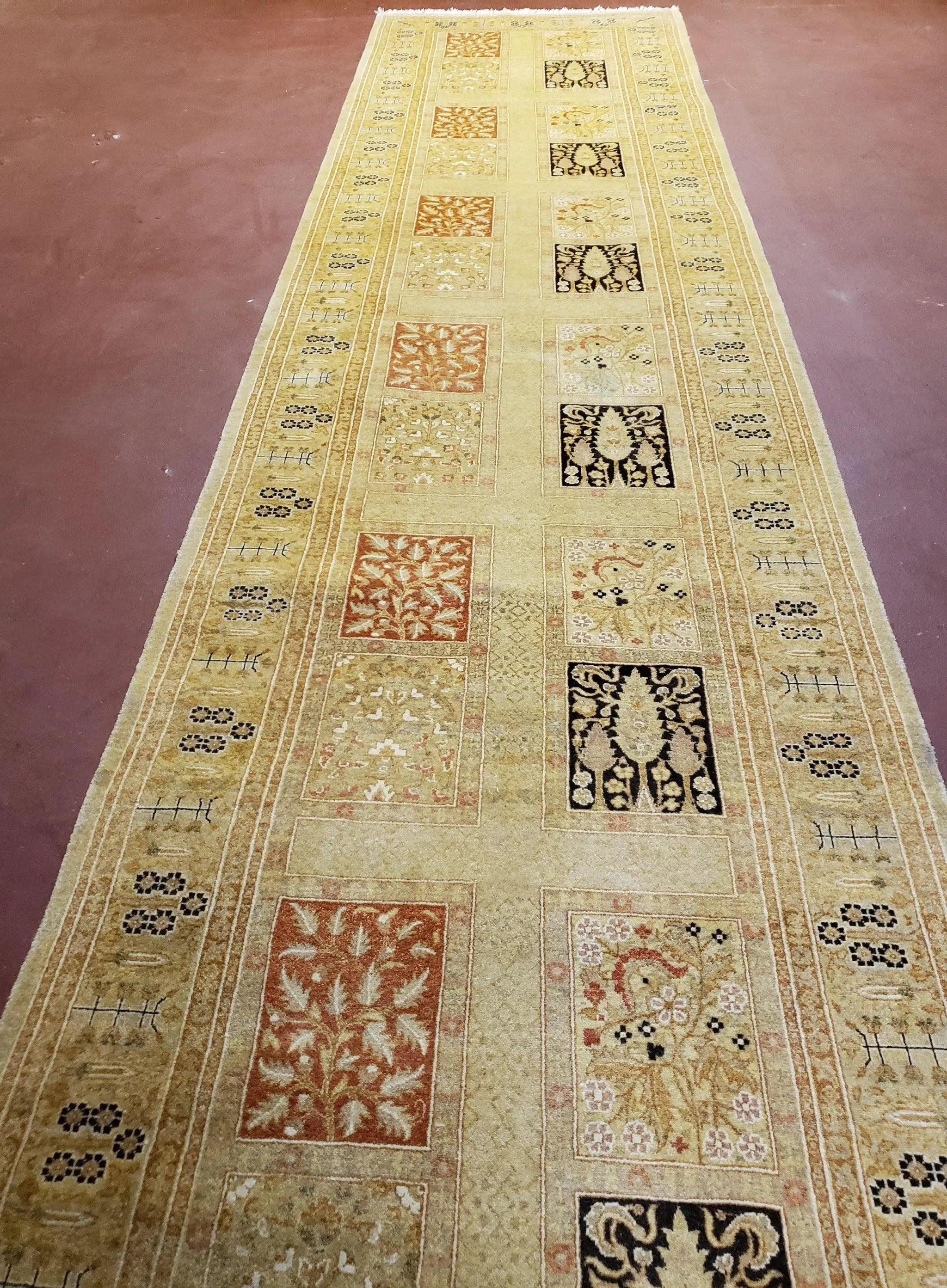 3' 2" x 12 ' 6" Pak Persian Safavieh Runner Haji Jalil Fine Runner Rug 3ft Runner 12ft Runner 13ft Runner Panel Design Runner Hand-Knotted by Jewel Rugs