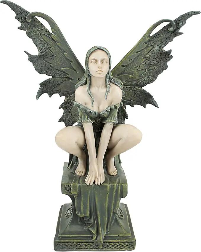 Design Toscano Small Celtic Fairy Perilous Perch Statue by GreenHaven Gardens