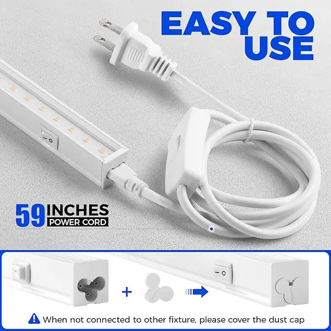 Barrina T5 Grow Lights, Full Spectrum, 2ft 80W (8 x 10W, 500W Equivalent), LED Grow Light Strip for Greenhouse, Plant Grow Shelf, Plug and Play Easy Installation, Yellow, 8-Pack by GreenHaven Gardens