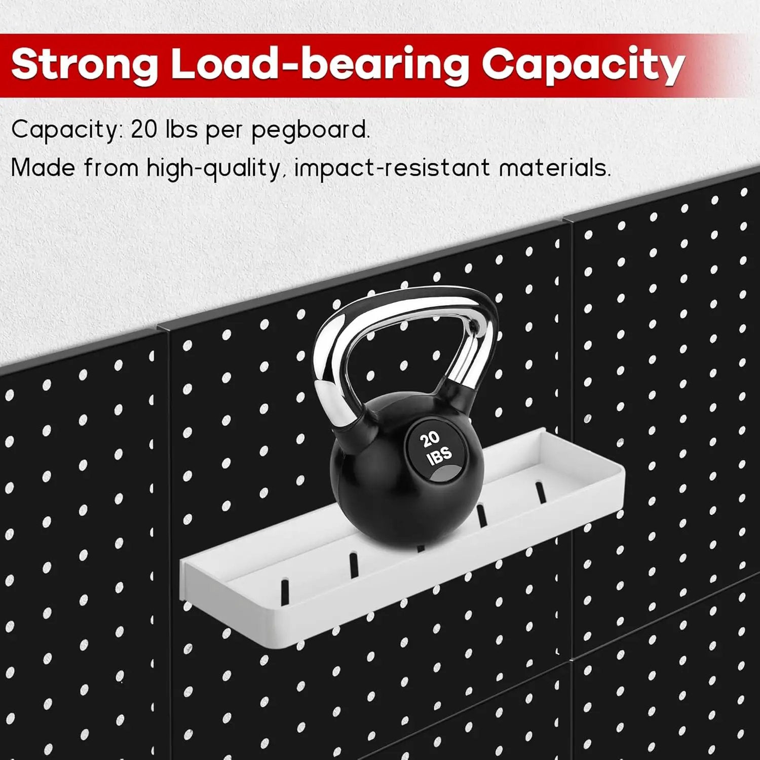 4 Pack Black Metal Pegboard Panels, Heavy Duty Steel Peg Boards Wall Organizer with Screw, Anchors and Washer Accessories for Garage, Tool Storage, Office Organization, Craft Room, Kitchen by GreenHaven Gardens