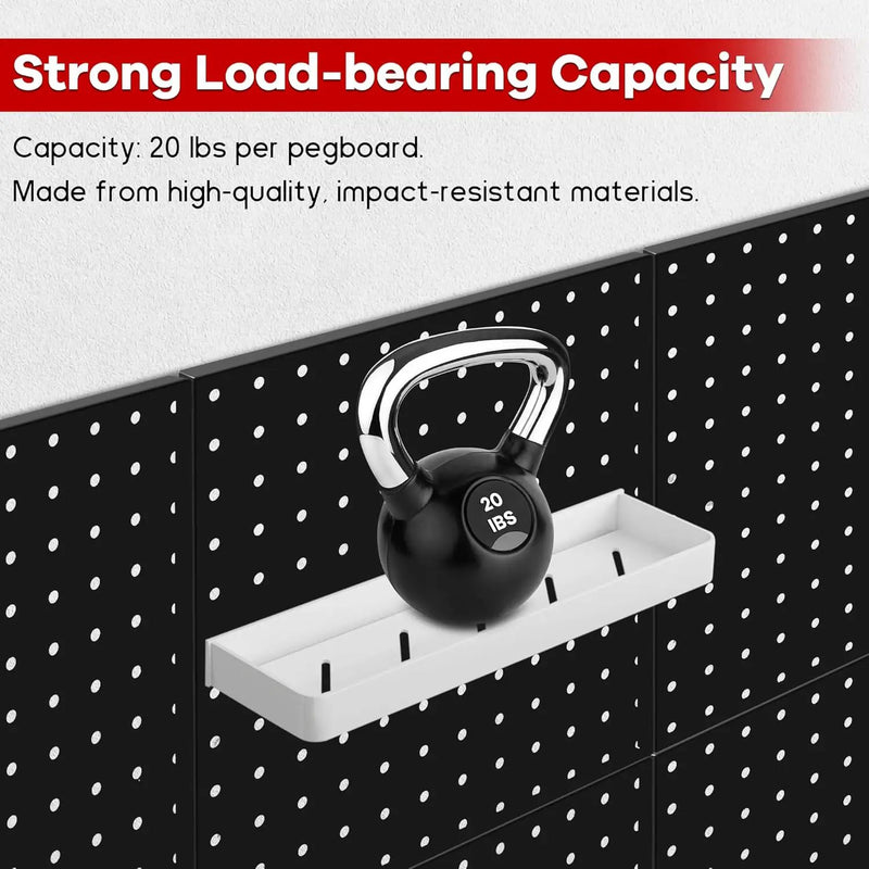 4 Pack Black Metal Pegboard Panels, Heavy Duty Steel Peg Boards Wall Organizer with Screw, Anchors and Washer Accessories for Garage, Tool Storage, Office Organization, Craft Room, Kitchen by GreenHaven Gardens