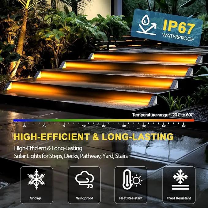 Solar Step Lights for Outside, Waterproof IP67, 12 Pack, Outdoor LED Step Lights, Decor for Stair, Deck, Front Step, Patio, Garden by GreenHaven Gardens