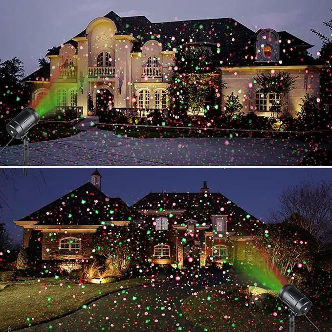 Outdoor Garden Laser Light Projector, Christmas Laser Lights with Red and Green Star Show, Waterproof Holiday Laser Light Landscape Spotlight, Suitable for Outdoor Garden, Home, Decoration, Party by GreenHaven Gardens