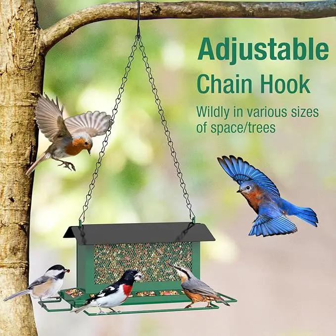 Bird Feeder for Outdoor Hanging, Large Squirrel Proof Birdfeeders w/ 14 Feeding Ports - Heavy Duty Metal Bird Feeders for Outside Hanging, 4 Lb Large Capacity Birdfeeder to Attracting Birds by GreenHaven Gardens