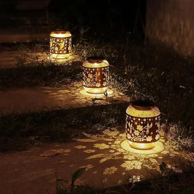 2 Pack Hummingbirds Solar Lanterns Outdoor Waterproof Garden Decor Birthday Gifts for Women Mom Grandma, Hanging Solar Lights Metal Lantern Decoration Outside for Yard, Patio, Backyard, Porch by GreenHaven Gardens