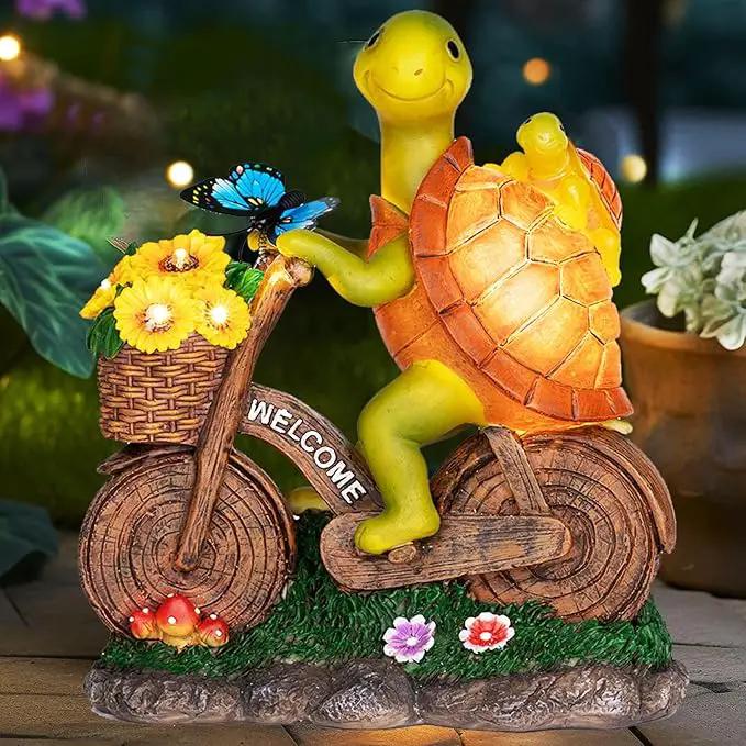 Garden Turtle Outdoor Statue -Solar Turtle Statue Outdoor with Lighted Sunflower,Turle Figurine for Garden Decor,Turtle Gifts for Women by GreenHaven Gardens
