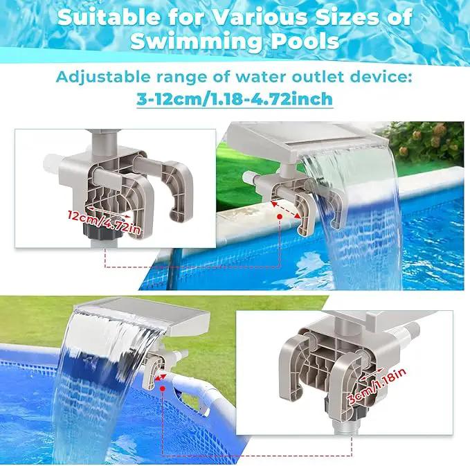 Pool Fountain Waterfall for Above Ground Pools, Smooth Flowing Pool Waterfall, Above Ground Pool Accessories, Cooling and Relaxation Pool Fountain for Outdoor Decor, Swimming Pool by GreenHaven Gardens