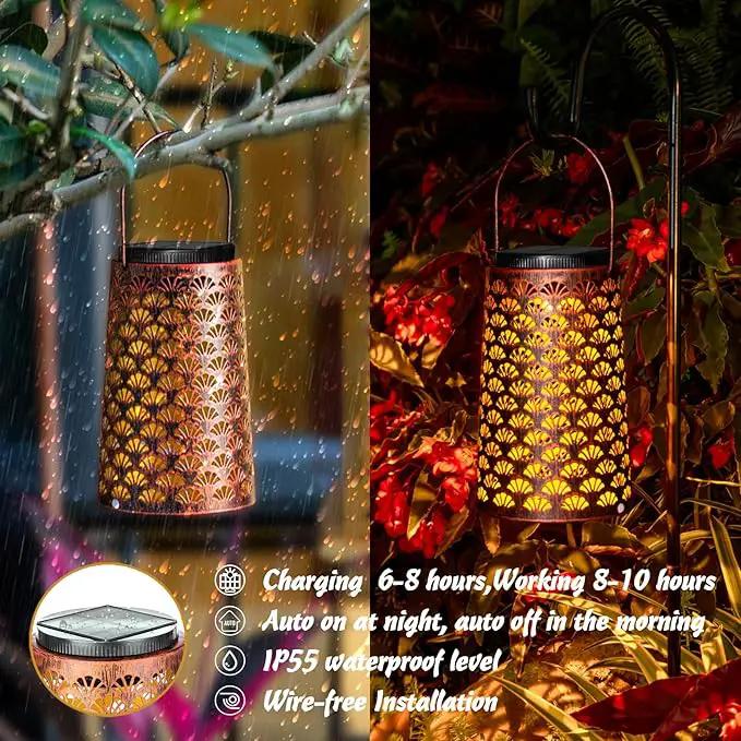 Shell Solar Lanterns Outdoor Waterproof Hanging Solar Lights ,Warm and Cool Light for Garden Porch Path Deck and Balcony Decoration, LED Lanterns as Gifts for Women and Children by GreenHaven Gardens