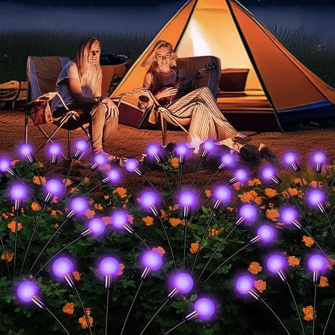 Solar Garden Lights Outdoor, Waterproof Solar Powered Lights for Yard Pathway Patio, Swaying Lawn Decor as Gardening Gifts for Women Holiday (Purple, 4 Pack 24 LED) by GreenHaven Gardens