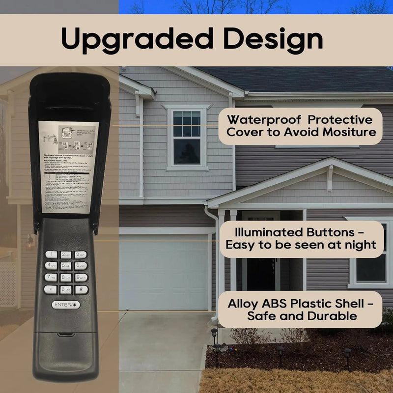 Black Garage Door Opener Keypad for liftmaster Chamberlain Craftsman Openers Produced Since 1993, Wireless Keyless Entry keypad, Replaces 877MAX, 878MAX, G940EV-P2, 877LM, 377LM, 977LM by GreenHaven Gardens