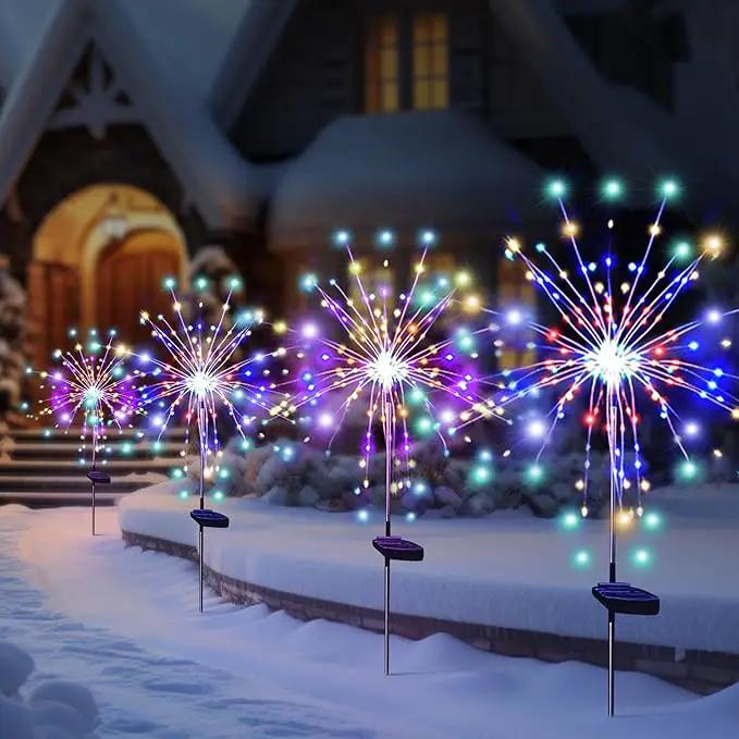 Solar Garden Firework Lights Outdoor Waterproof 6 Pack, 120 LED Sparklers, Colorful, for Patio, Backyard, Sidewalk, Christmas, Parties by GreenHaven Gardens