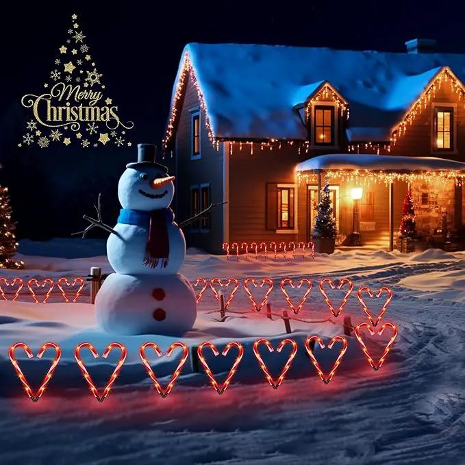 Christmas Candy Cane Lights, Candy Cane Lights Christmas Decorations Outdoor for Yard,Garden(10Inch), 10Pack by GreenHaven Gardens
