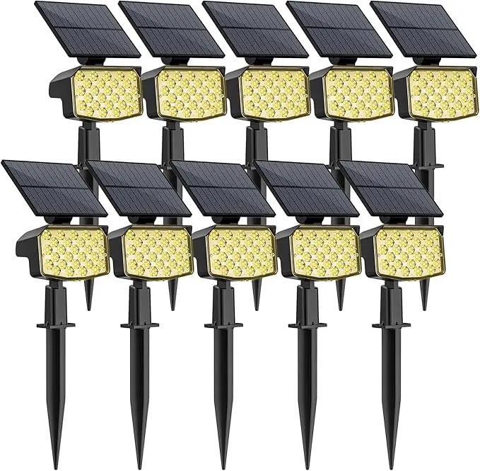 WELALO Solar Spot Lights Outdoor, [10 Pack/3 Modes] Solar Landscape Spotlights, Adjustable Solar Powered Security Lights, IP65 Waterproof Wall Lights for Walkway, Yard, Garden, Driveway (Warm White) by GreenHaven Gardens