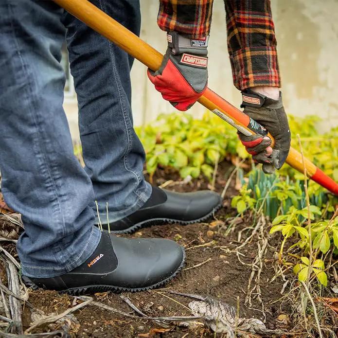HISEA Unisex Waterproof Garden Shoes, Men's Rubber Rain Boots Women's Ankle Rain Shoes Neoprene Camp Booties Outdoor Slip-On Footwear for Gardening, Farming, Camping, Car Wash, Lawn Care and Yard Work by GreenHaven Gardens