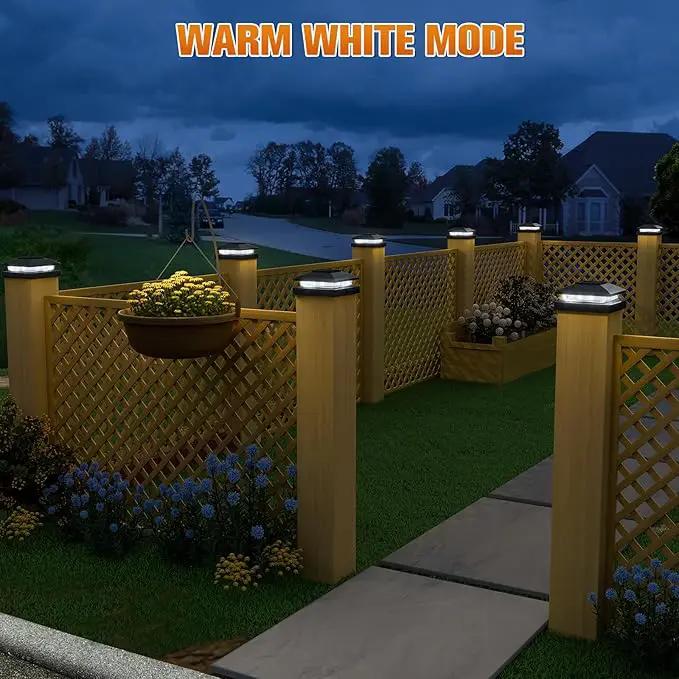 APONUO Solar Post Cap Lights for 4x4 Wood & Vinyl Posts, IP44 Waterproof Cool White LED 4x4 Post Solar Lights, Outdoor Garden Patio Yard Decor, 12 Pack (Black) by GreenHaven Gardens