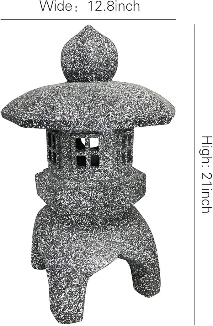 Pagoda Garden Statue Outdoor Figurine Lights Solar Powered LED Garden Decor Pagoda Light Asian Lantern Outdoor Decorations Home Tranquil Resin Waterproof Decor Lawn Yard by GreenHaven Gardens