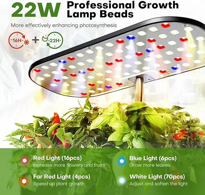 Ahopegarden Hydroponics Growing System Kit Indoor Herb Garden with Grow Light 12 Pods, with LCD Touch Panel Hydroponic Planter, Planting Height Up to 17", Grower Harvest Fresh Veggie Lettuce, Black by GreenHaven Gardens