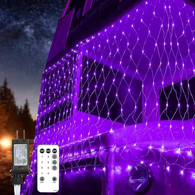 BrizLabs Christmas Net Lights, 11.8ft x 4.9ft 360 LED Christmas Bush Lights with Remote & Timer, 8 Modes Purple Mesh Lights Connectable Christmas Lights Outdoor for Christmas Bush Tree Yard Garden by GreenHaven Gardens