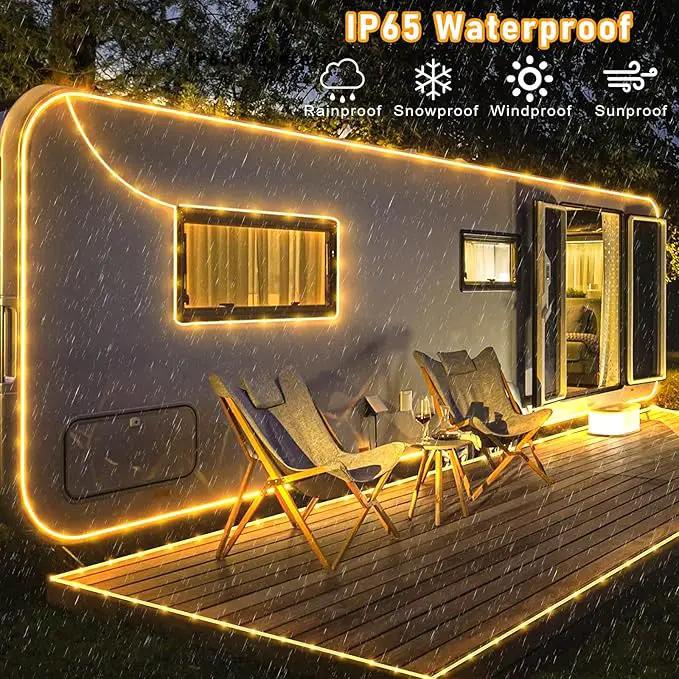 Rope Lights for Outside, 66FT 200 LED Rope Lights Outdoor/Indoor with Waterproof 8 Modes, Connectable Plug in Christmas Tree Light for Bedroom Pool Garden Party Holiday Decorations, Warm White by GreenHaven Gardens