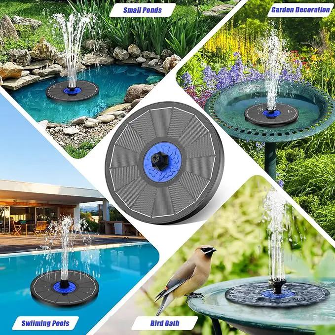 SZMP Solar Fountain Upgrade, 3.5W Solar Powered Bird Bath Fountains with Flower, Outdoor Water Feature Solar Pump with 7-in-1 Nozzles, 4 Fixed Pipes for Humingbirds, Garden, Pool, Pond, and Fish Tank by GreenHaven Gardens