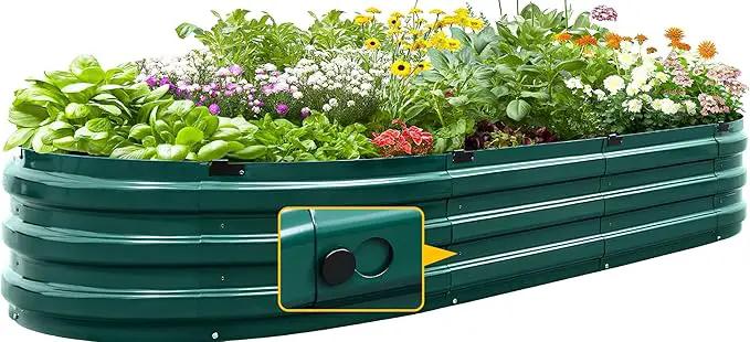 KING BIRD Raised Garden Bed Kit 2025 Upgraded Quick-Setup Galvanized Planter Garden Box Outdoor for Gardening, Vegetables, Flowers, 74x36x12 in, Green by GreenHaven Gardens