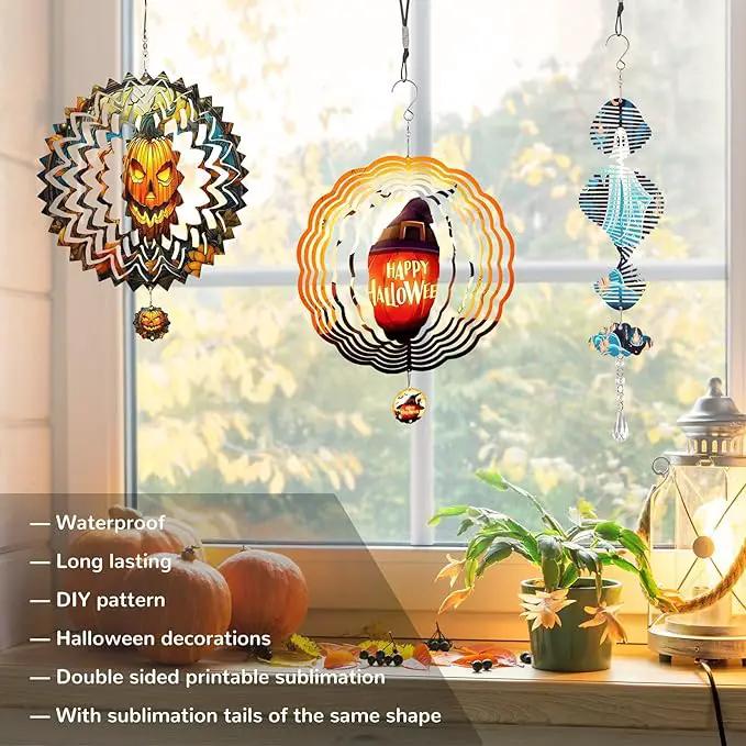 10 Pack Sublimation Wind Spinner Blanks, 10 Inch Sublimation Wind Spinners, 3D Aluminum Metal Hanging Wind Spinner Bulk for Garden Yard Outdoor, Window Porch Decoration for Heat Press Transfer DIY by GreenHaven Gardens