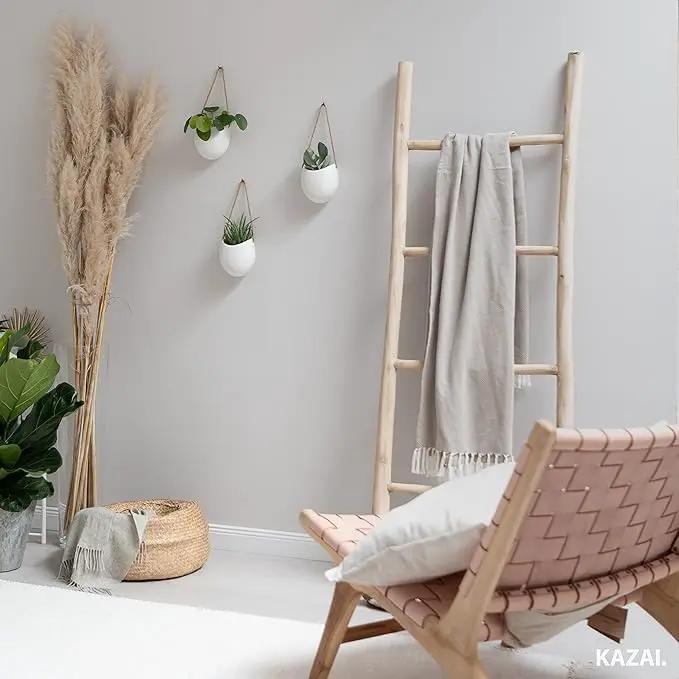 Wall Planters -Ellie- | Hanging Ceramic Plant Pots 3 Pieces | Wall Decoration for Indoors, Balcony and Garden | White (Glossy) by GreenHaven Gardens