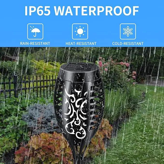 Solar Lights Outdoor 6 Pack, Solar Torch Light with Flickering Flame, Waterproof Outdoor Lighting Solar Powered Pathway Lights, Decoration Lighting for Garden Yard Patio, Auto On/Off by GreenHaven Gardens