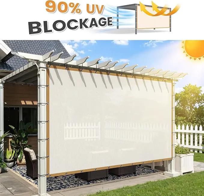 VICLLAX Shade Fabric Sun Shade Cloth with Every 2 FT Grommets for Patio Garden Pergola Cover Canopy 4x9 FT, Cream by GreenHaven Gardens