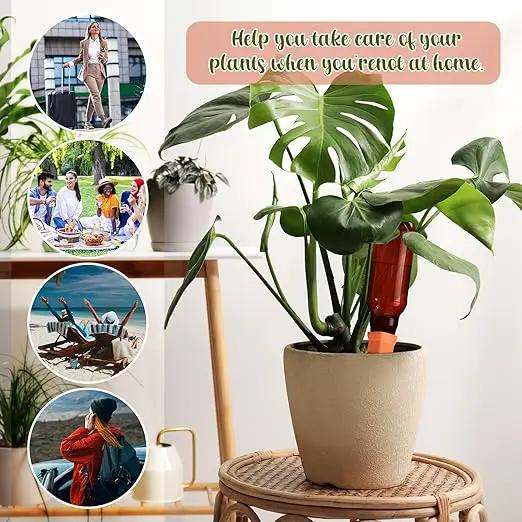6 Sets Plant Watering Devices Include Terracotta Self Watering Spikes and 26 oz Plastic Bottles Slow Release Vacation Insert Automatic Plant Watered Device by GreenHaven Gardens