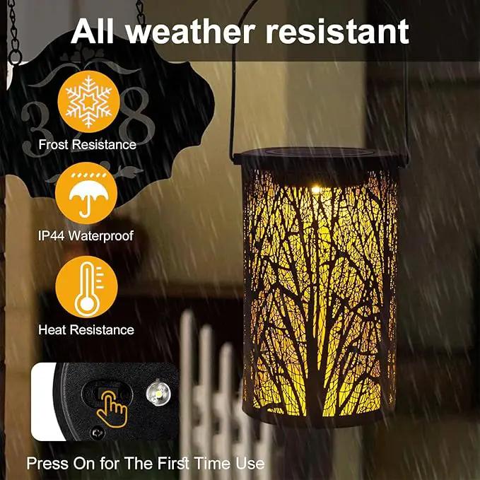 Solar Lanterns for Outdoor Waterproof, Hanging Solar Lights Gifts for Women Mom, Tree Lantern Hanging/Standing for Patio, Lawn, Tabletop, Garden Decorative LED Lantern Black Tree by GreenHaven Gardens