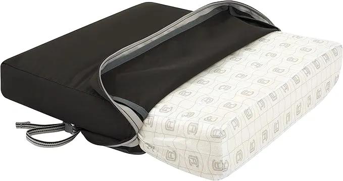 Classic Accessories Ravenna Water-Resistant 23 x 23 x 5 Inch Square Patio Seat Cushion Slip Cover & Foam, Espresso, Lounge Chair Cushion by GreenHaven Gardens