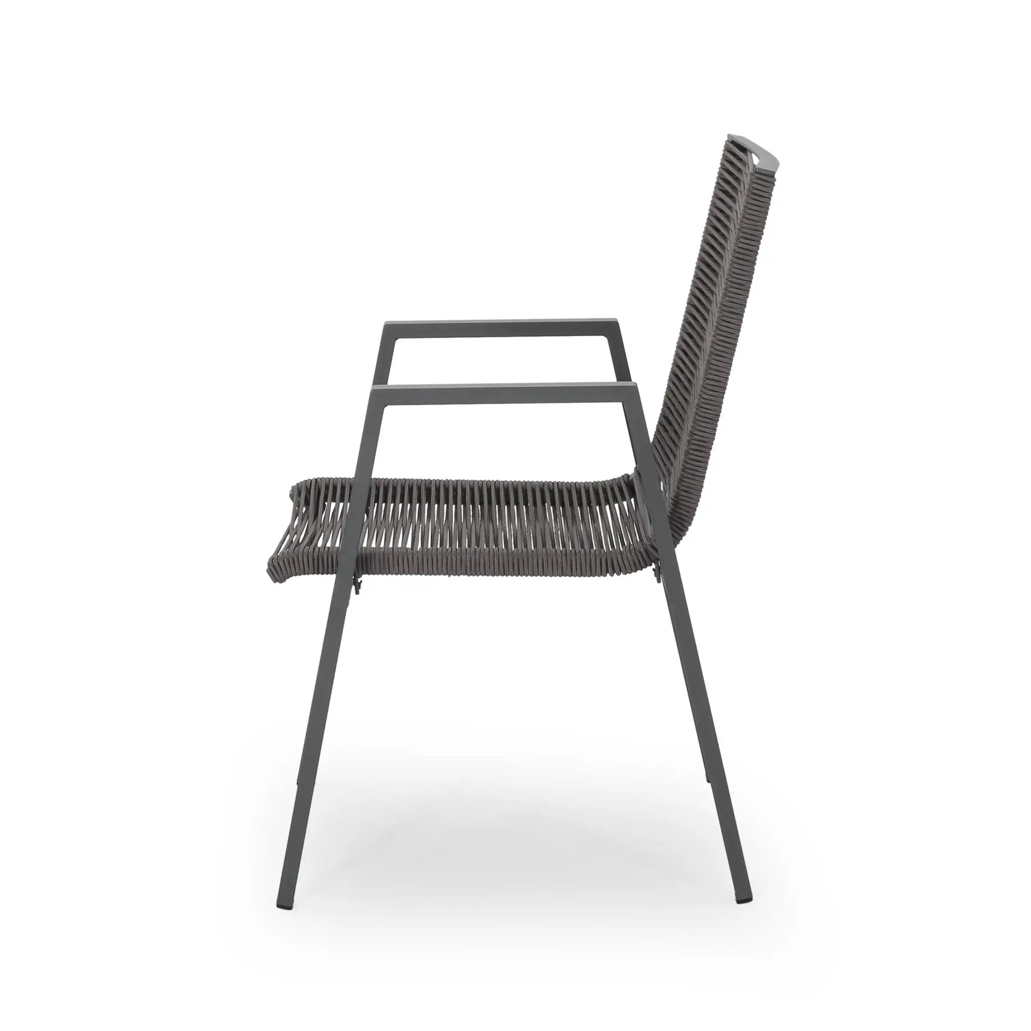 Outdoor Modern Aluminum Dining Chair Set With Rope Sea (Set of 2) by HouseOfZazla