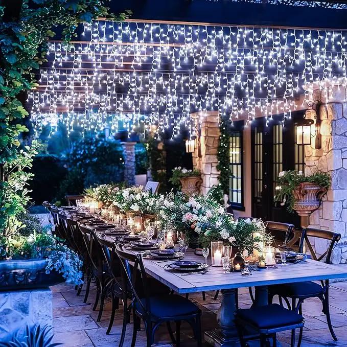 JMEXSUSS 400 LED White Icicle Lights for Outside, 38.8ft Connectable Icicle Christmas Lights Outdoor Indoor Plug in, Connectable String Light for House Patio Party Room Holiday Wedding Decorations by GreenHaven Gardens