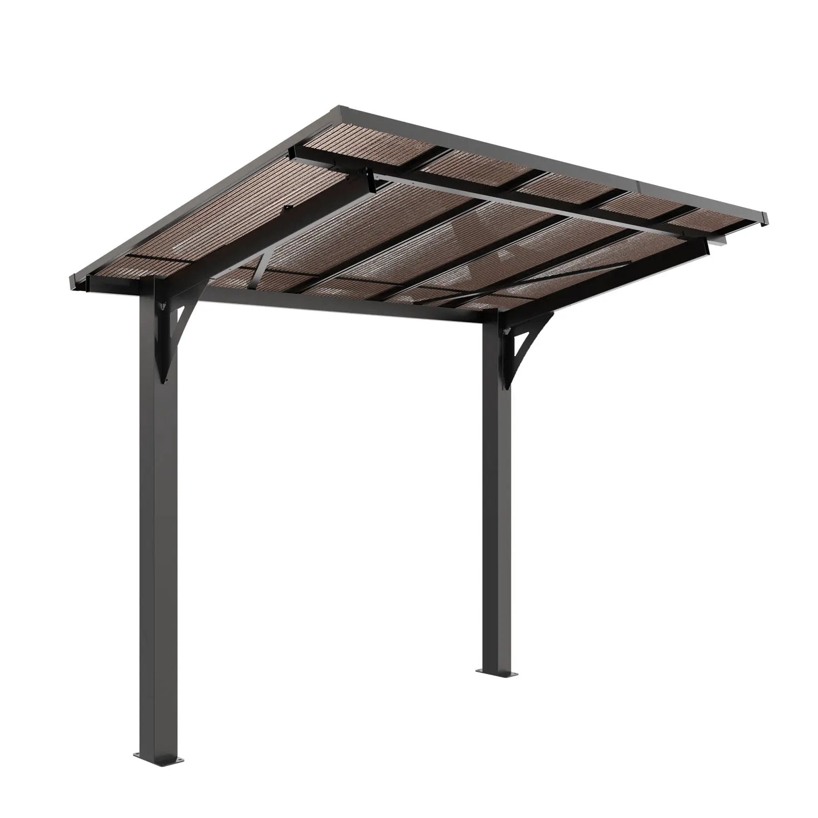 8x5ft Galvanized Steel Carport with Sloped PC Roof by HouseOfZazla