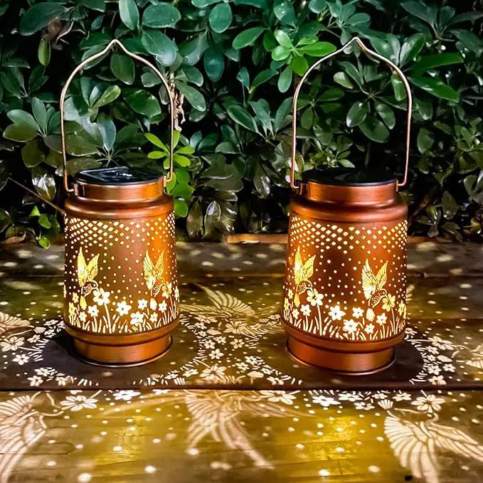 Mothers Day Gifts, 4 Packs Dragonfly&Hummingbird Solar Lantern Lights Outdoor Decor, Hanging Waterproof Metal Decorations, Landscape Lights for Garden Patio Yard Lawn Backyard Front Porch by GreenHaven Gardens
