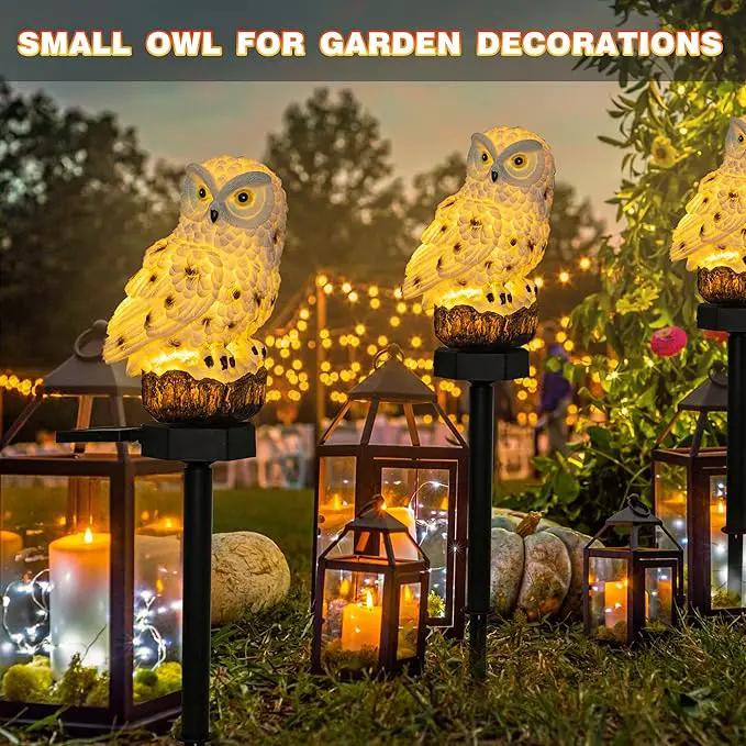 Dazzle Bright 2 Pack Owl Figure Solar LED Lights, Resin Garden Waterproof Decorations with Stake for Outdoor Yard Pathway Outside Patio Lawn Decor to Scare Birds Away, Gifts for Women, Owl Lovers by GreenHaven Gardens