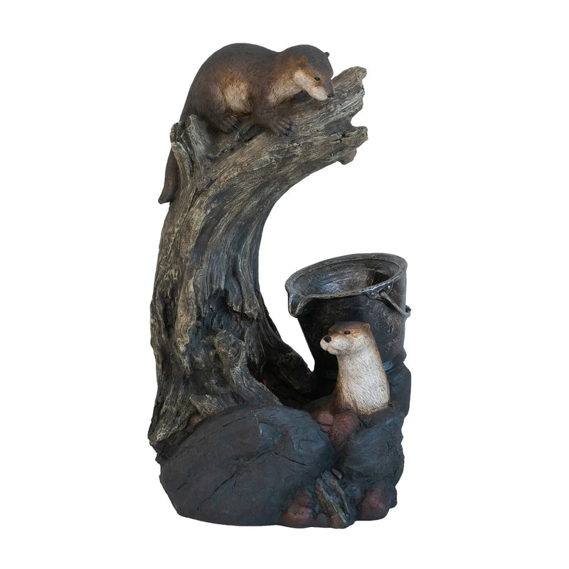 Decorative Water Foutain With Otter Design, With Light And Pump, For Indoor And Outdoor - Brown by Unique Piece Furniture
