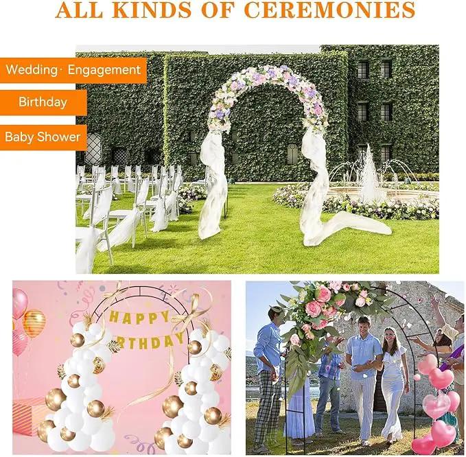 Tytroy Reconfigurable & Easy-to-Assemble Metal Outdoor & Indoor 7'6" Xmas Arch Garden or Wedding Arch Arbor for Wedding Bridal Party Elegant Decorations & Garden Climbing Plants Vines (Black 1PC) by GreenHaven Gardens