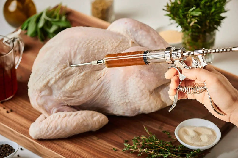 J&B Goods Professional Automatic BBQ Meat Marinade Injector Gun Kit with Case, 2 oz Large Capacity Barrel and 4 Commercial Grade Marinade Needles. by GreenHaven Gardens