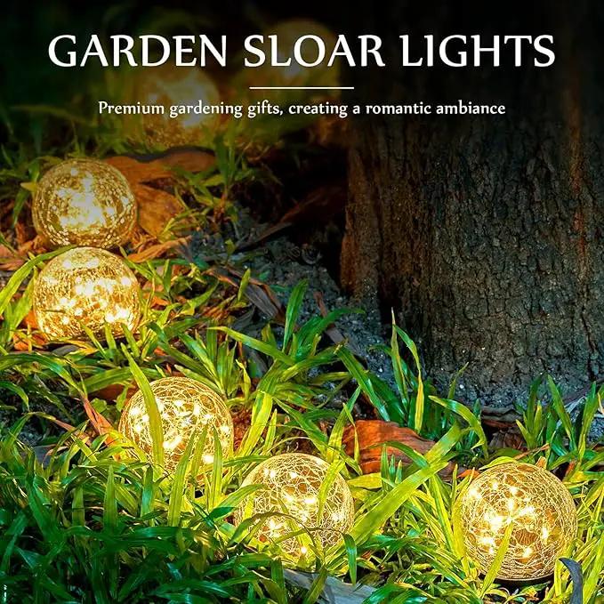 Honoson 3.9 Inch Solar Globe Lights Outdoor Waterproof, Solar Balls for Garden Cracked Glass Ball, Ground Landscape Garden Decor for Patio and Yard Lawn Backyard (12 Pieces) by GreenHaven Gardens