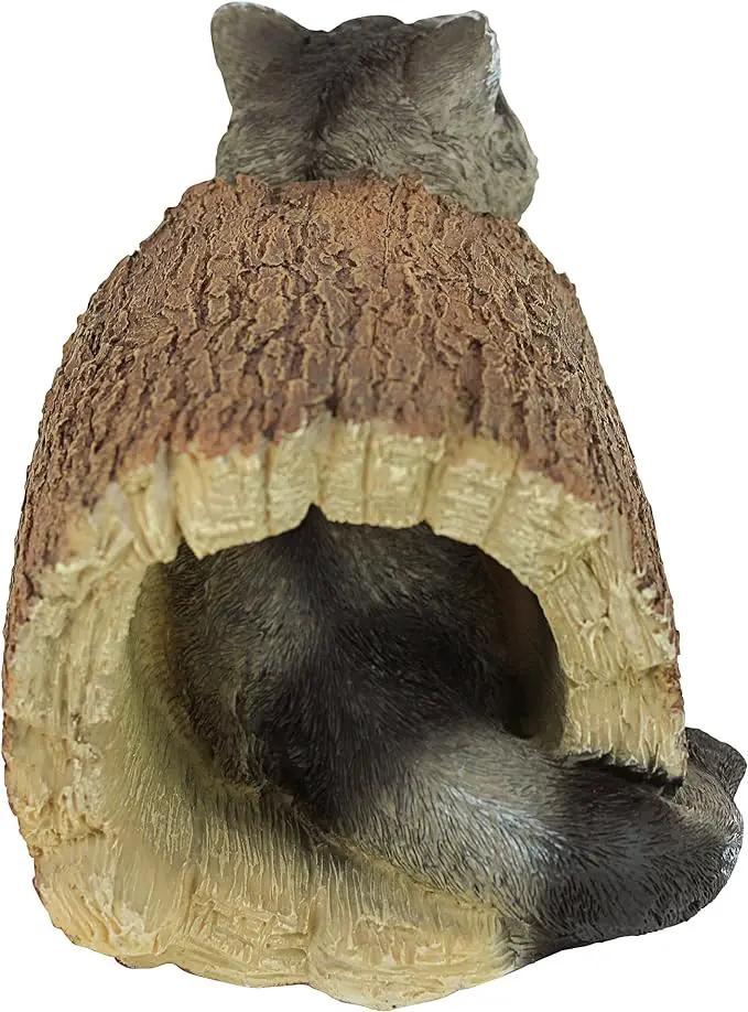 Design Toscano Bandit the Raccoon Indoor/Outdoor Garden Animal Statue, 10 Inch Long, Cast Stone Resin, Full Color Finish by GreenHaven Gardens