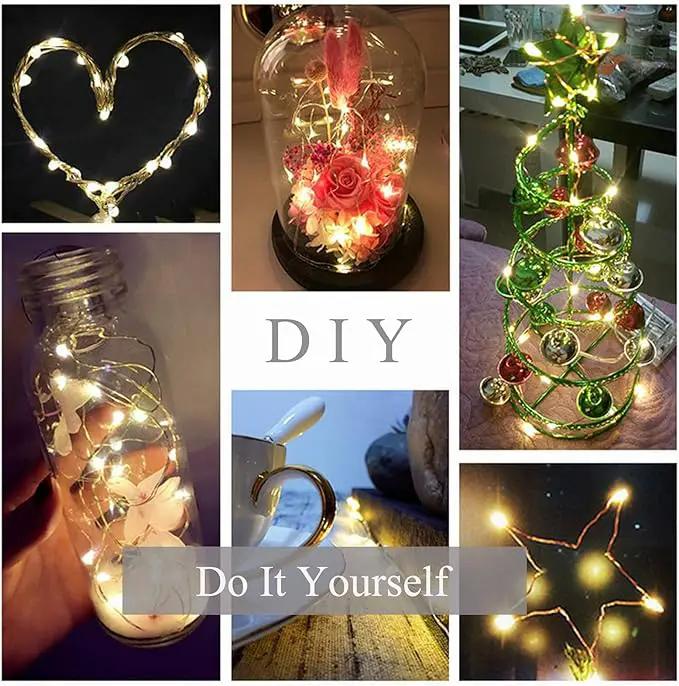 2 Pack 220 LED Firefly Bunch Lights Battery Operated, 8 Flashing Modes Waterproof Copper Wire Waterfall Lights, Remote Controlled Timer and Hooks, Fairy Lights for Indoor Outdoor Decor (Warm White) by GreenHaven Gardens