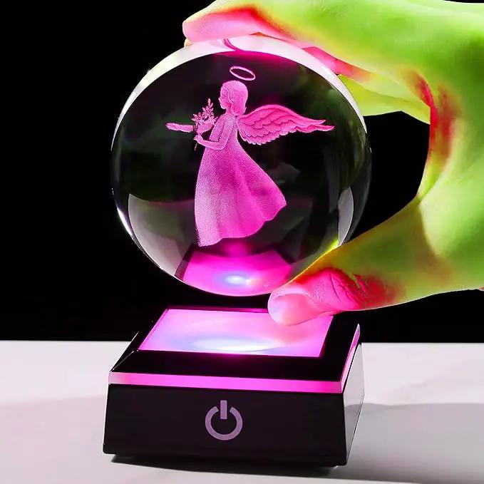 Qianwei 3D Crystal Guardian Angel Figurines - Angel Statue Stuff, Paperweight, Sympathy & Birthday Gifts for Christian & Best Friend Keepsake by GreenHaven Gardens