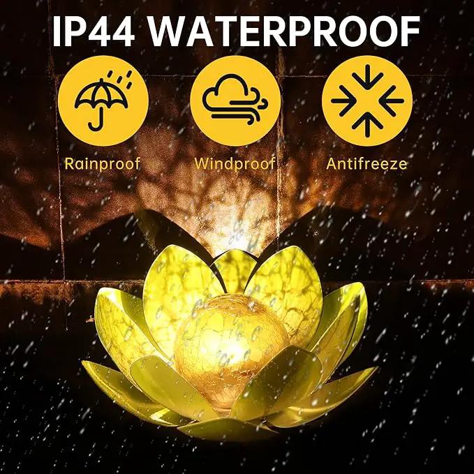 Solar Lights Outdoor, Garden Decor, Cracked Globe Glass, Waterproof Metal Solar Garden Light for Pathway, Patio, Lawn, Yard, Ground by GreenHaven Gardens
