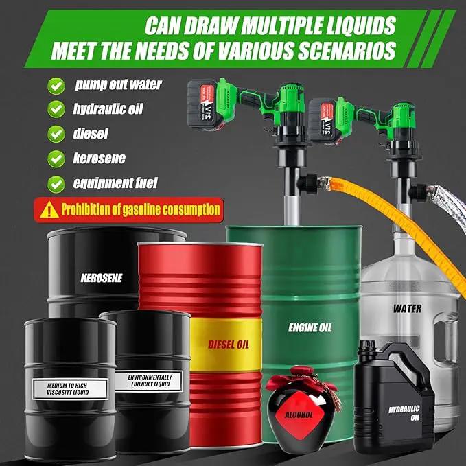 Updated Cordless Stick Water Transfer Pump With 21V Battery, 720GPH Portable Utility Water Pump (With Battery And Charger) Suitable for Garden, Pool, Pond, Deep Well Draining, Maximum Head 32FT by GreenHaven Gardens