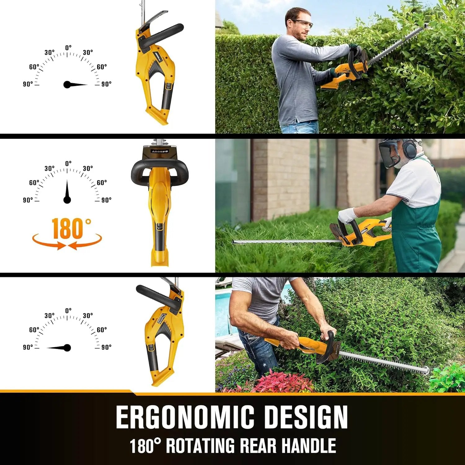 Cordless Hedge Trimmer 22-Inch Compatible with DEWALT 20V MAX Battery, Electric Hedge Trimmer Cordless, Bush Trimmers for Garden, Battery Powered Hedge Trimmers (Tool Only) by GreenHaven Gardens